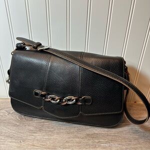 Brighton Black Pebbled Leather Hand Bag Luscious and Excellent Condition